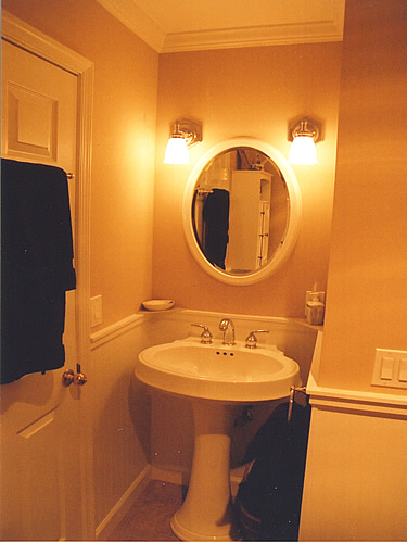 pedestal sink wainscoting